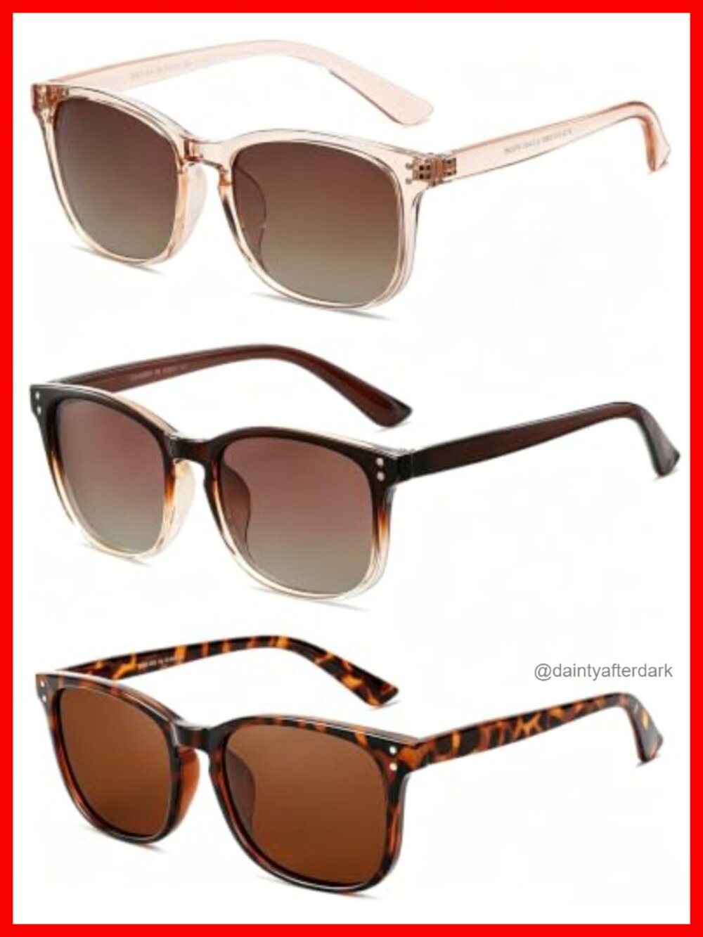 3 Pack Polarized Sunglasses for Women UV400 Retro Classic Retro Full Frame